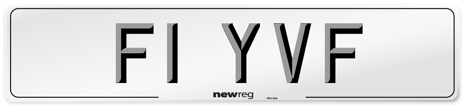 F1 YVF Number Plate from New Reg